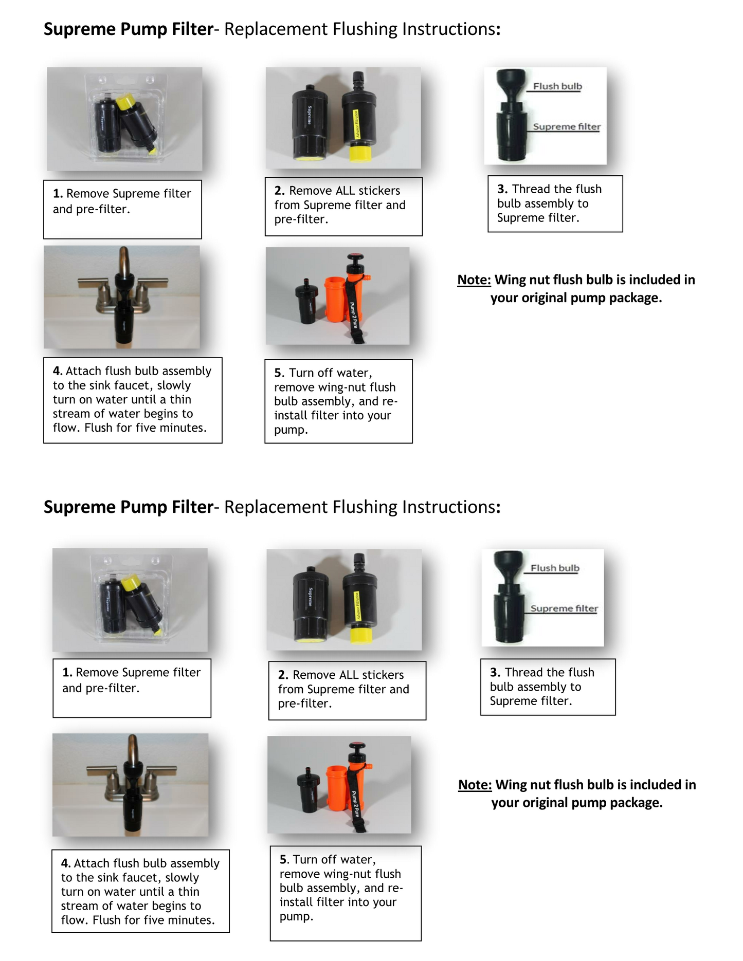 Product Instruction Manuals - Water Pitch