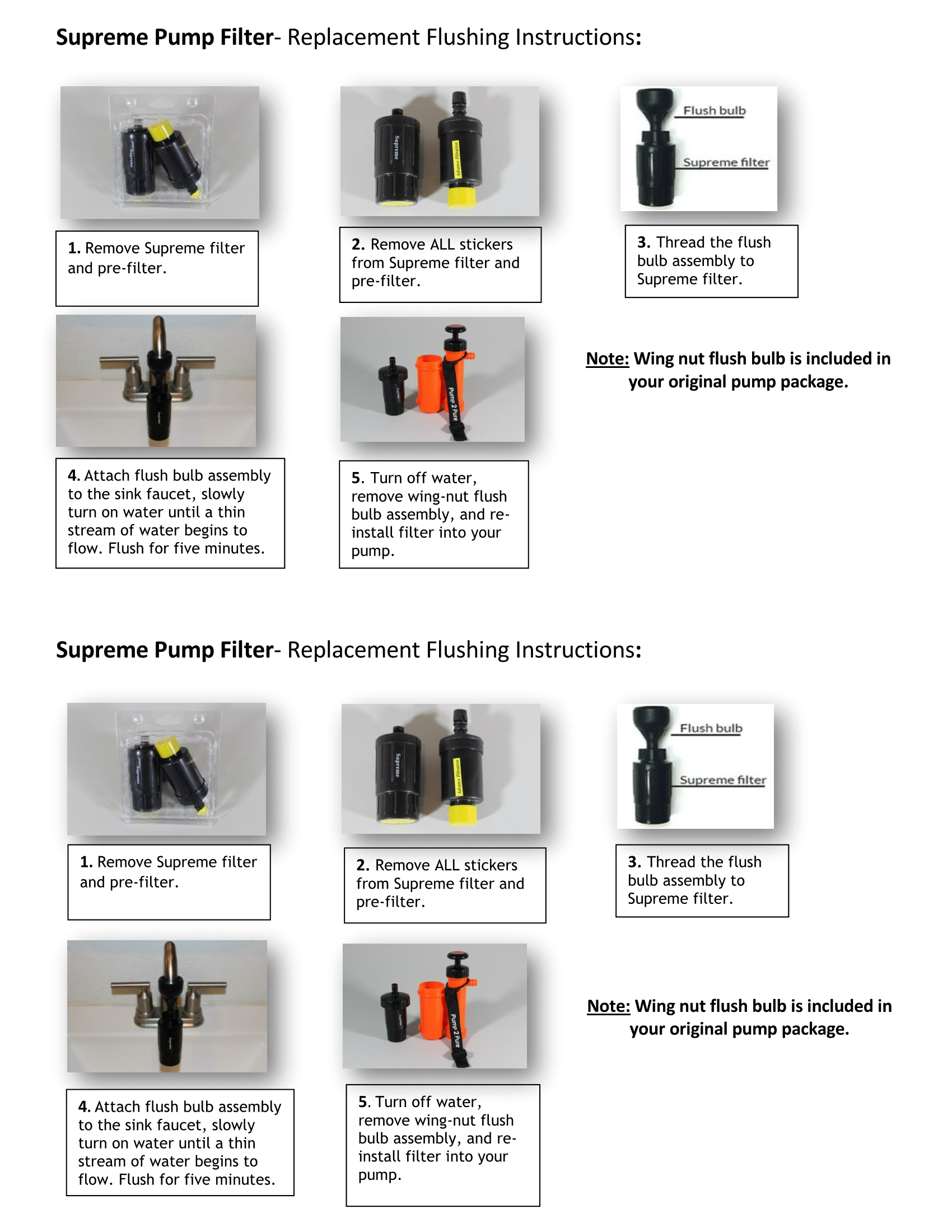 Product Instruction Manuals - Water Pitch