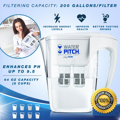 Advanced Filtering Water Pitcher - Alkaline Producing - Water Pitch